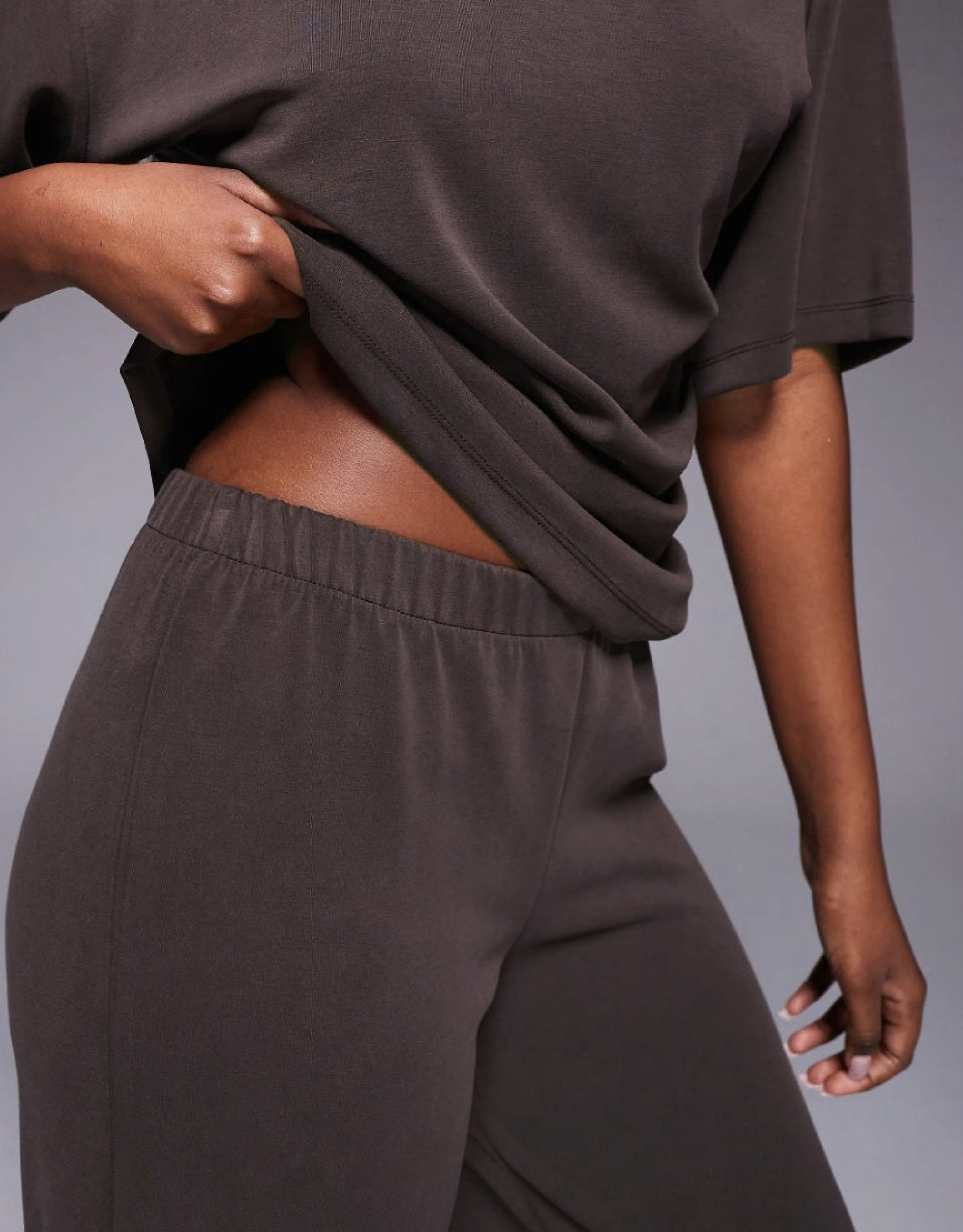Brown Co-ord Wide Leg Trousers