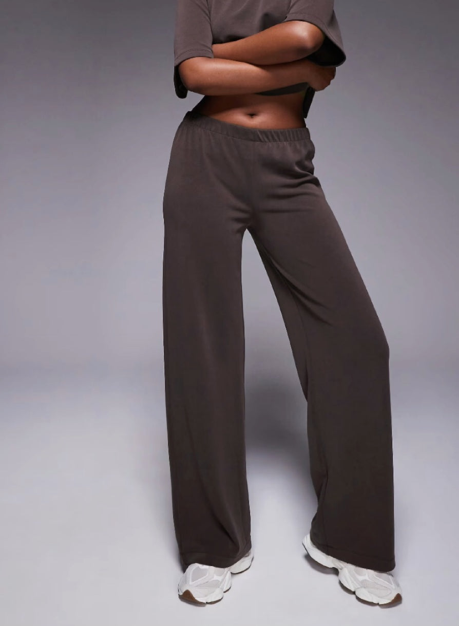 Brown Co-ord Wide Leg Trousers