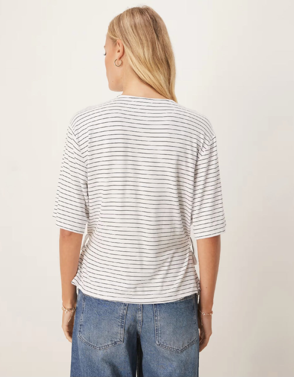 Oversized Tie Detail T-Shirt – Brown