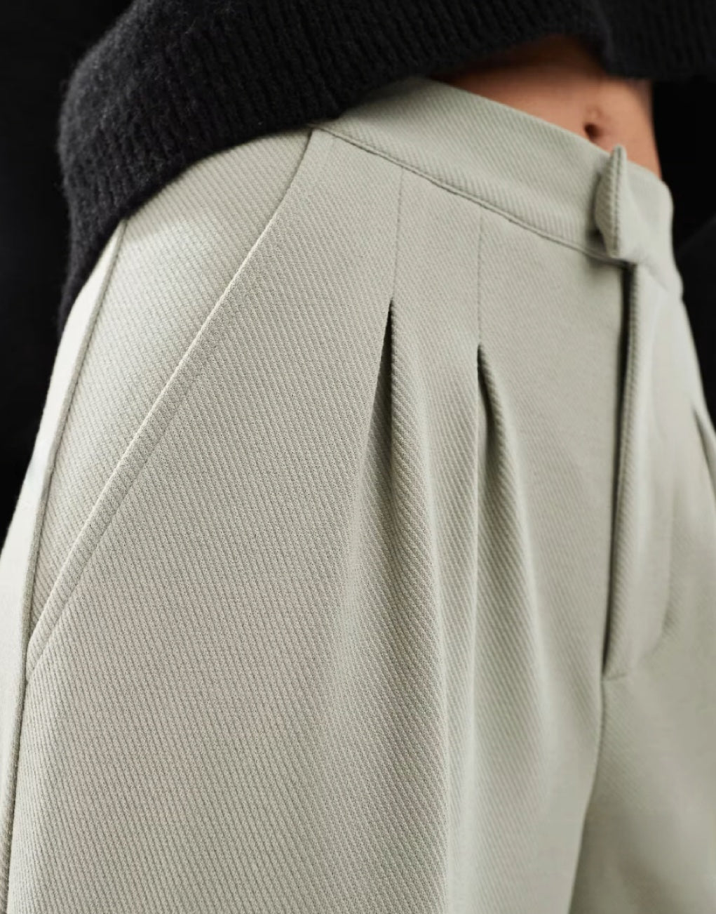 Wide Leg Jersey Trousers – Stone