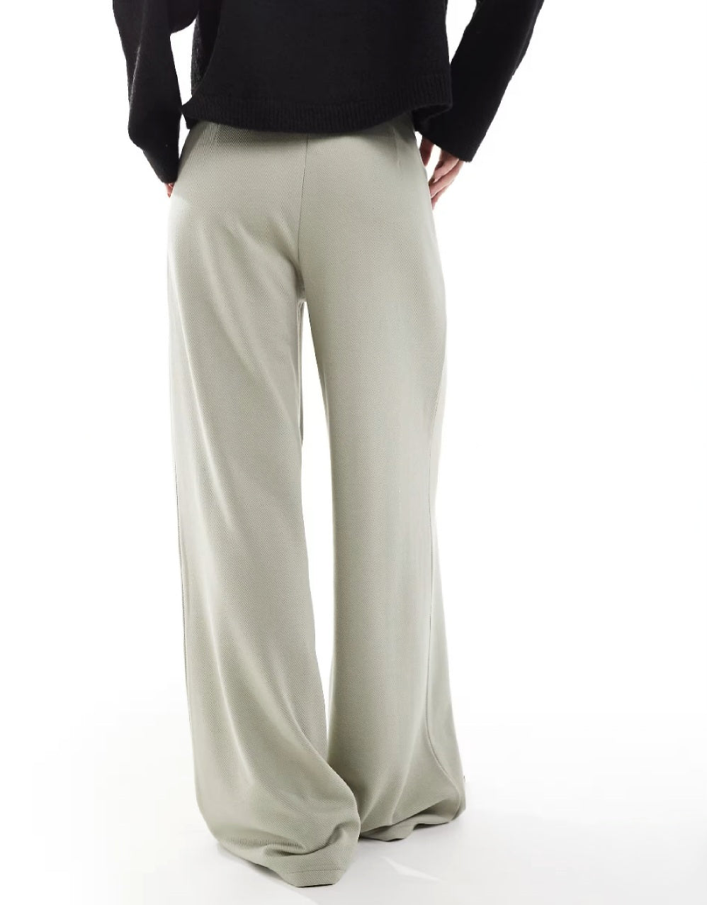 Wide Leg Jersey Trousers – Stone