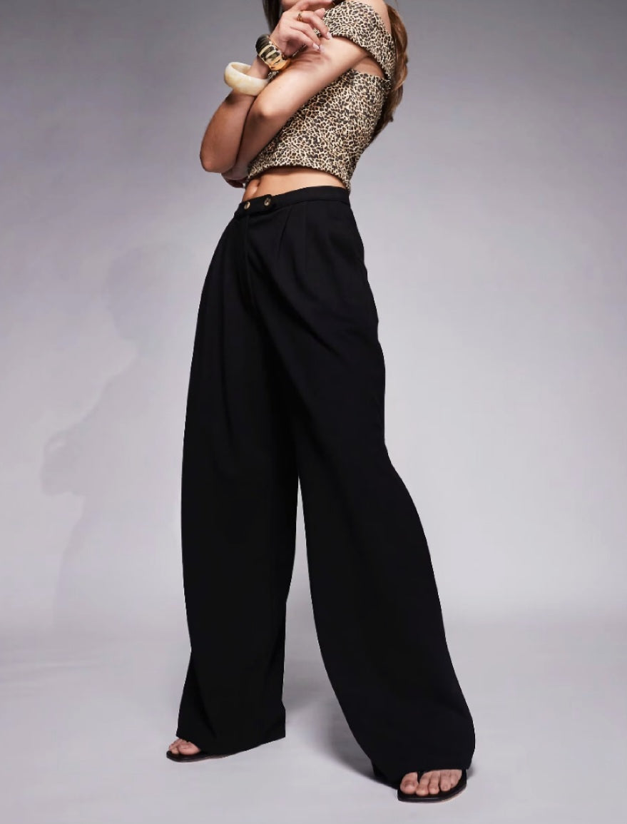 Wide Leg Jersey Trousers – Stone