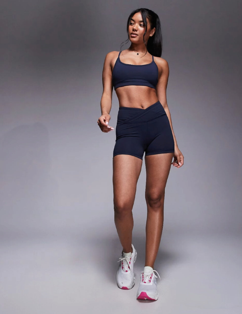 Midnight Navy Wrap Waist Booty Shorts