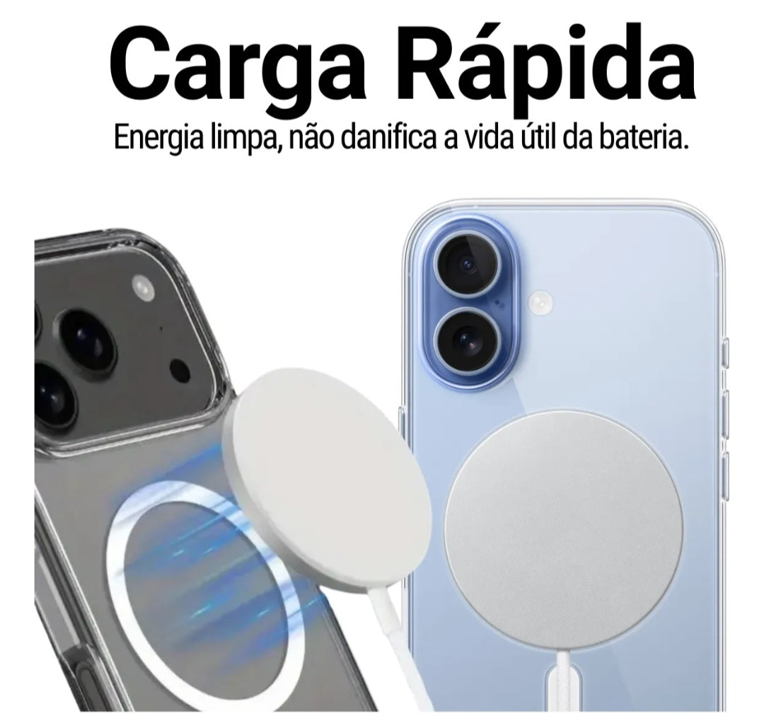 Capa Magsafe Resistente + Carregador Magsafe Para iPhone 17