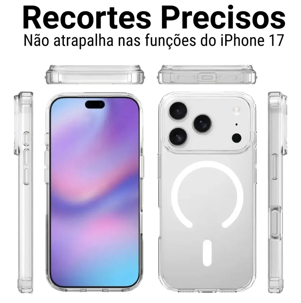 Capa Magsafe Resistente + Carregador Magsafe Para iPhone 17