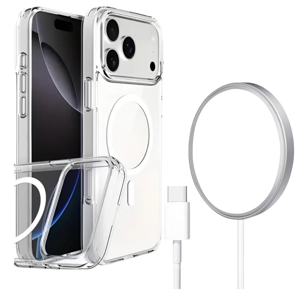 Capa Magsafe Resistente + Carregador Magsafe Para iPhone 17