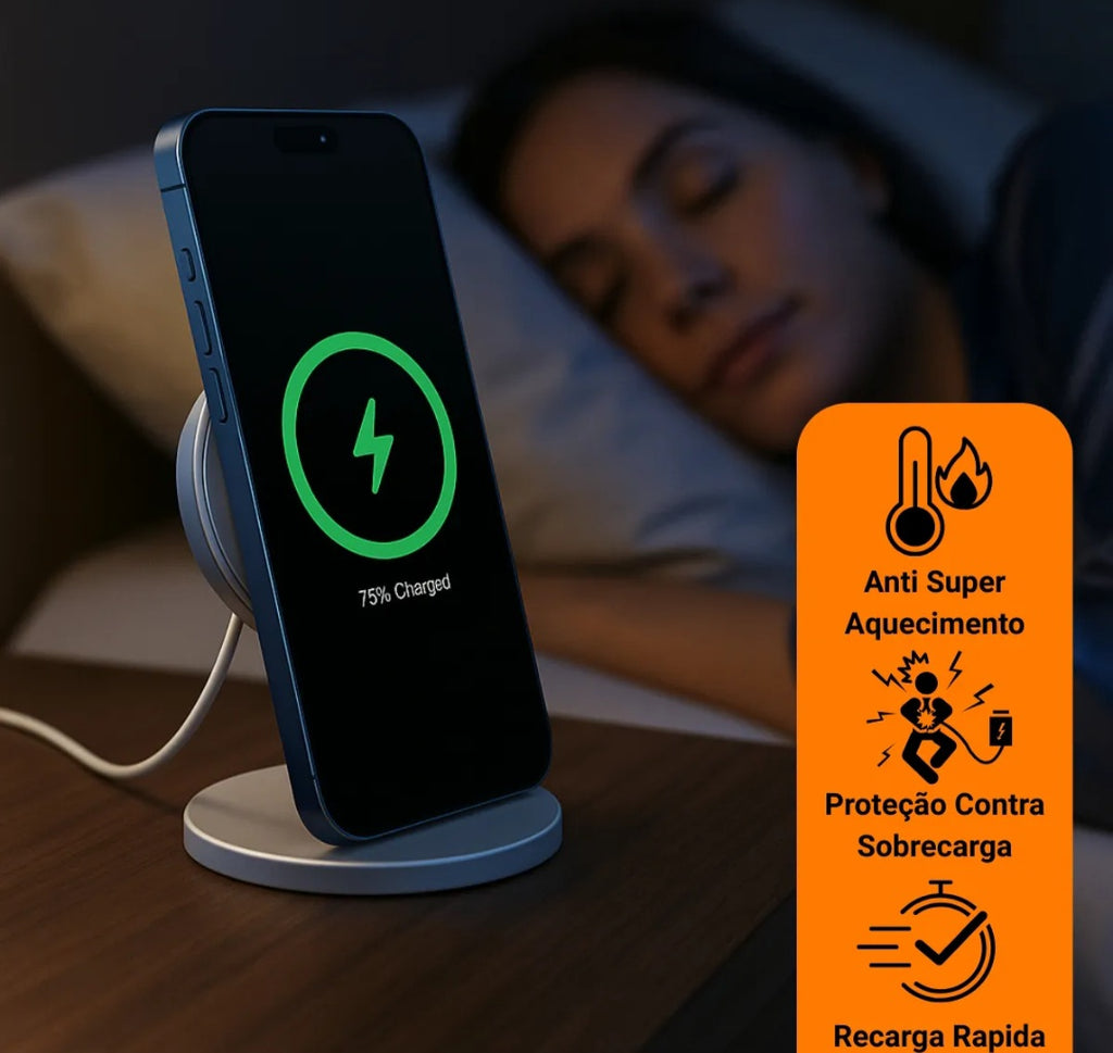 Capa Magsafe Resistente + Carregador Magsafe Para iPhone 17