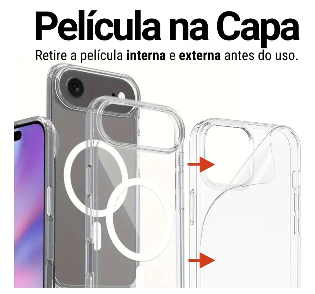 Capa Magsafe Resistente + Carregador Magsafe Para iPhone 17