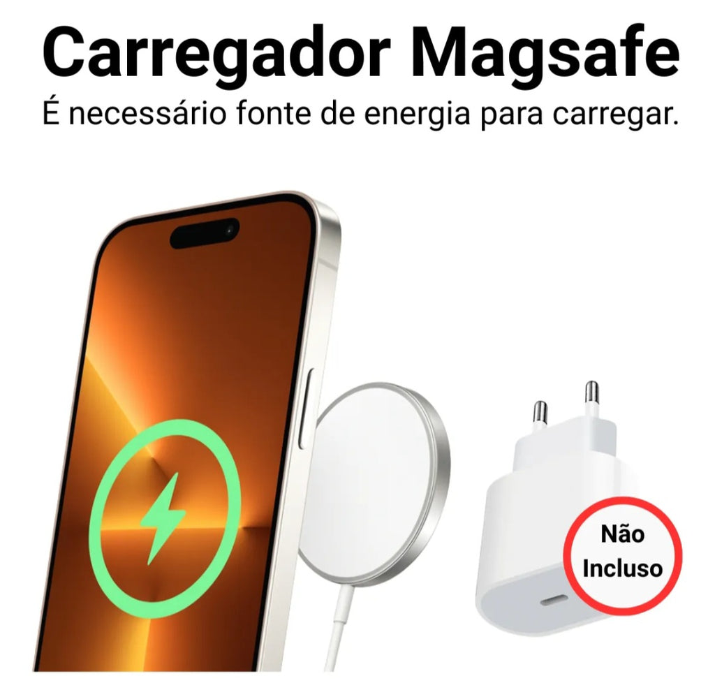 Capa Magsafe Resistente + Carregador Magsafe Para iPhone 17